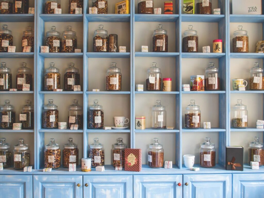Organized shelves at home